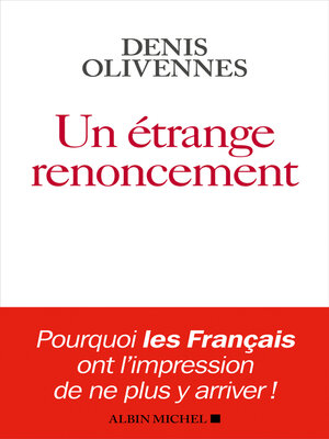 cover image of Un étrange renoncement